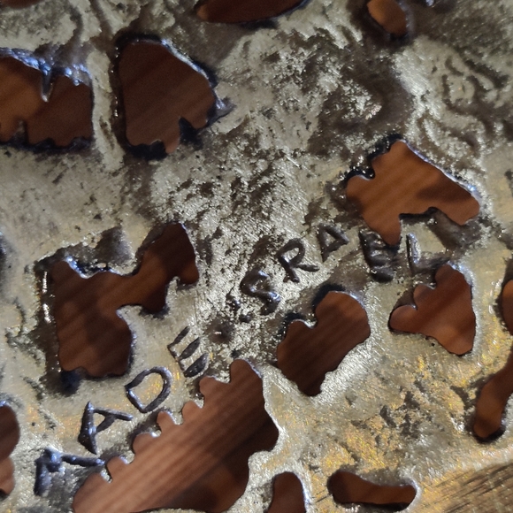 Vintage Modernist Solid Brass Footed Tray Plate Made in Israel - Picture 7 of 9